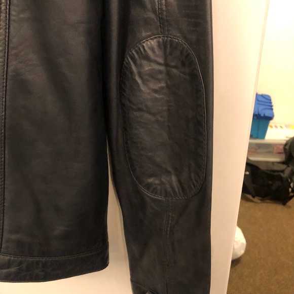 Dark Blue Politix Mens Leather Jacket - Picture 11 of 12